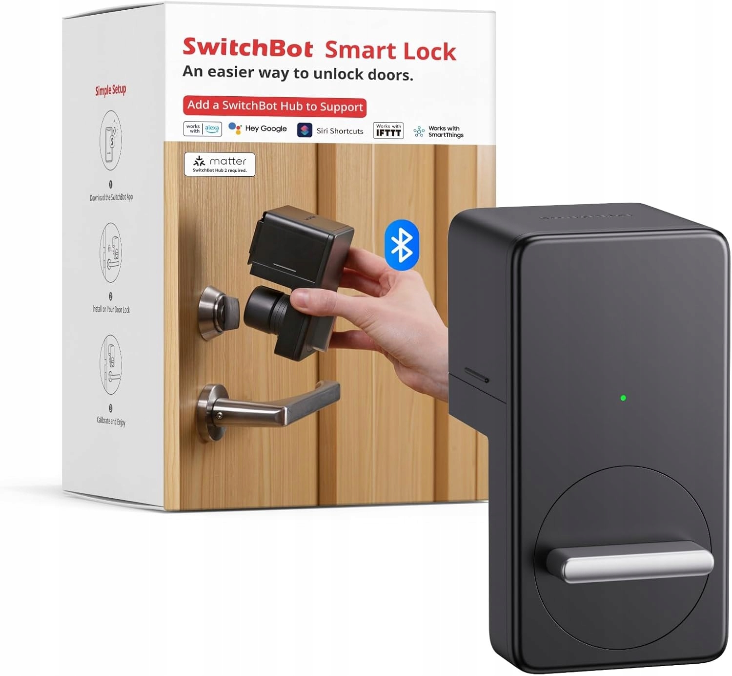 Inteligentný zámok na dvere SwitchBot Smart Lock Bluetooth Čierny Retrofit