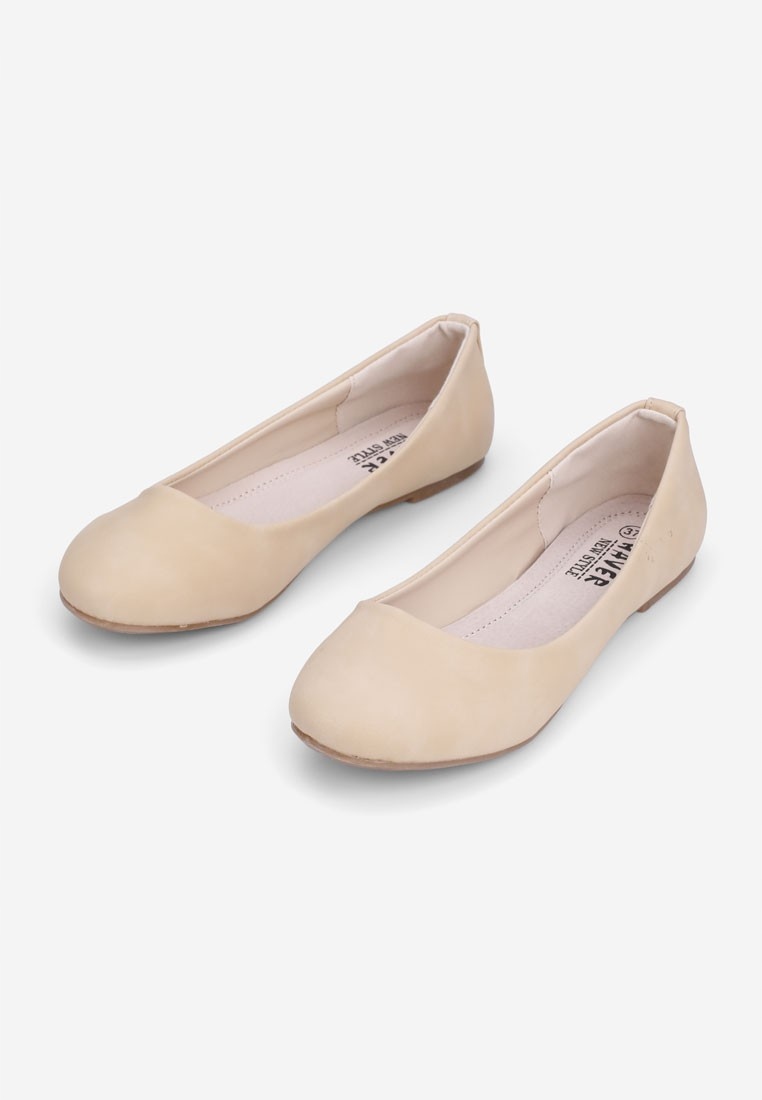 Balerinki buty damskie baleriny beżowe WSUWANE Rozmiar 37