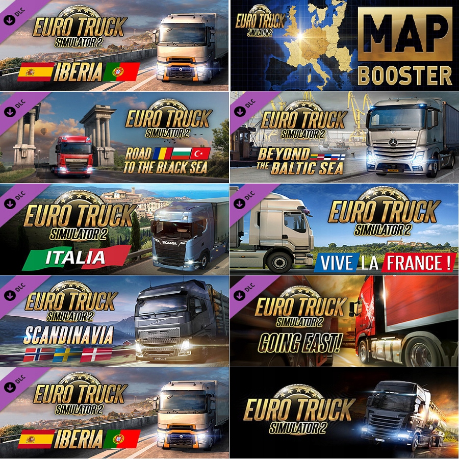 Euro Truck Simulator 2 ETS 2 + 7 MAP DLC PEŁNA WERSJA STEAM PC PL ...