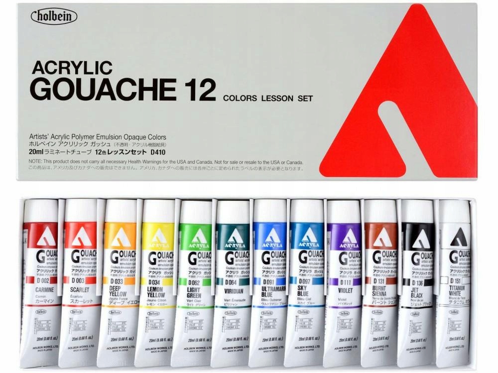 Sada kvašů Artist Acrylic Gouache 12kHolbein D410