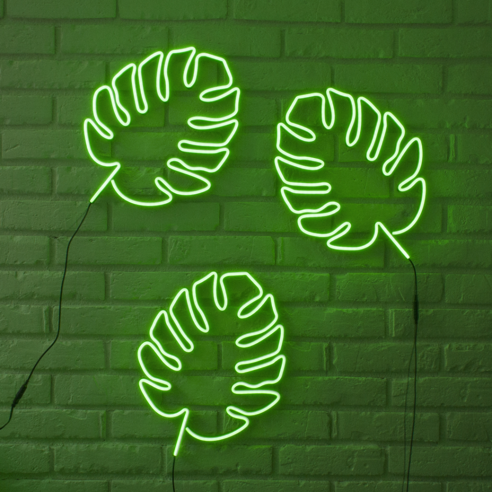 MONSTERA - Neon LED FLEX - LAMPKA NOCNA - Roślina Zasilanie sieciowe