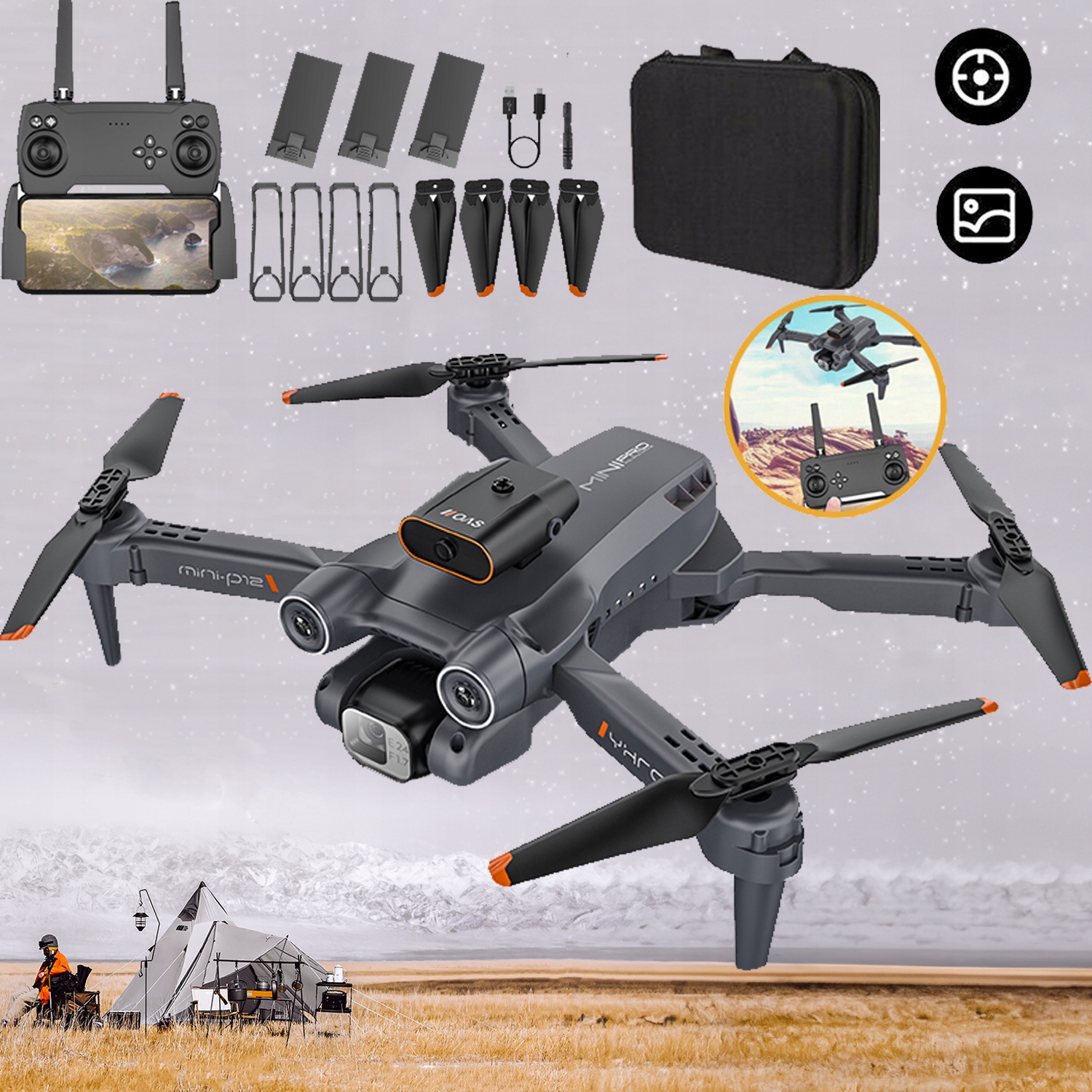 Dron S Kamerou Pro Děti I Dospělé, Skládací Mini Rc Kvadrokoptéra, 3 Baterie