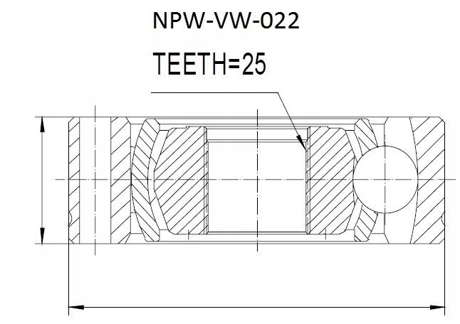 NPW-VW-022 NTY PRZEGUB WAŁU NAPĘDOWEGO Numer katalogowy części NPW-VW-022