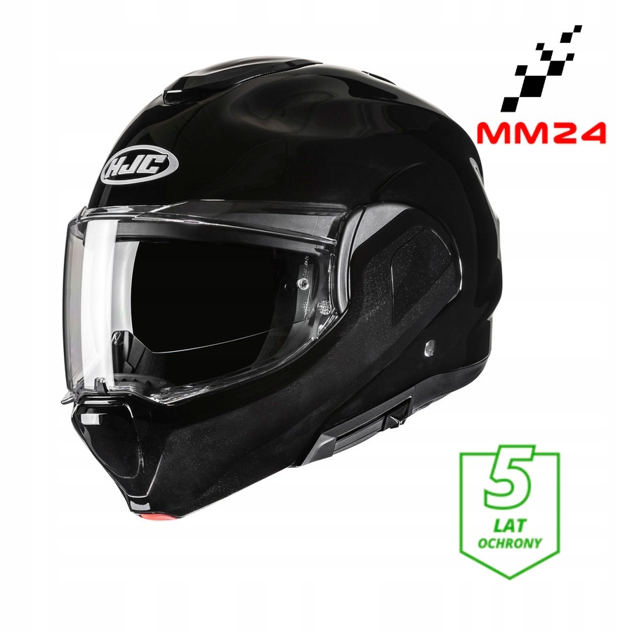 Kask Hjc F100 Čelenkový Čierny Lesk Blenda Pinlock 5-ROČNÁ Ochrana veľ. M
