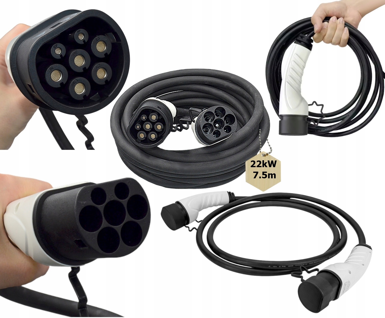 Kabel Na Nabíjanie Automobilov typ2-typ2 22KW 7,5m 32A IP55 En 62196-2