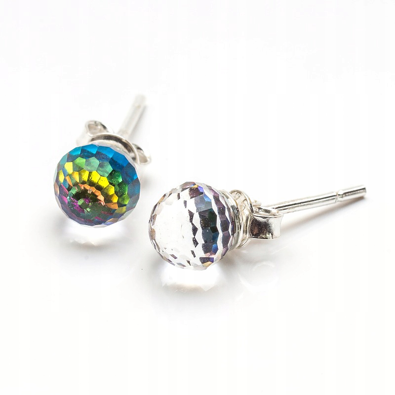 

Srebrne 925 Kolczyki z kr. Swarovski Kulki 6mm