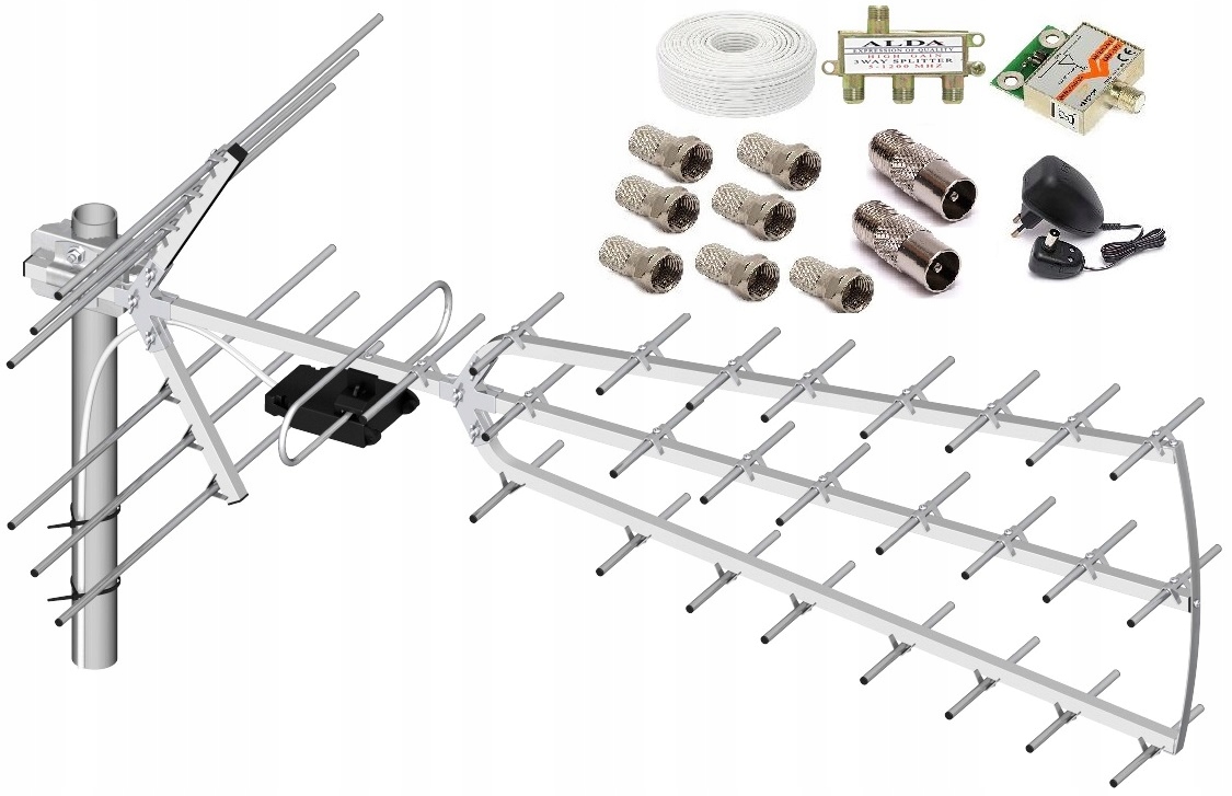 Zestaw 3xTV DVB-T TRI DIGIT,7xF, Wzm 47,Zasil,Rozg