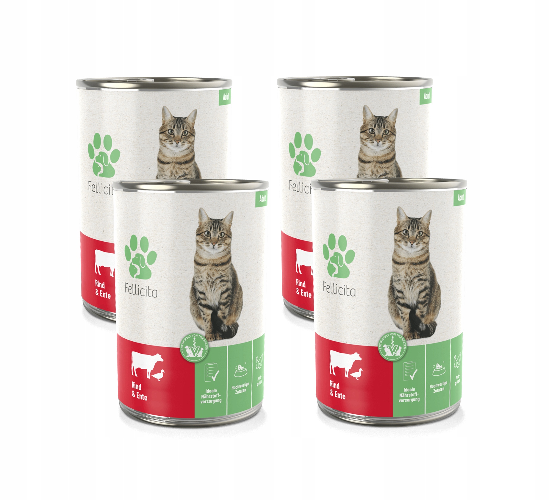 Levně Fellicita Beef & Duck – hovězí maso s kachnou 4x400 g