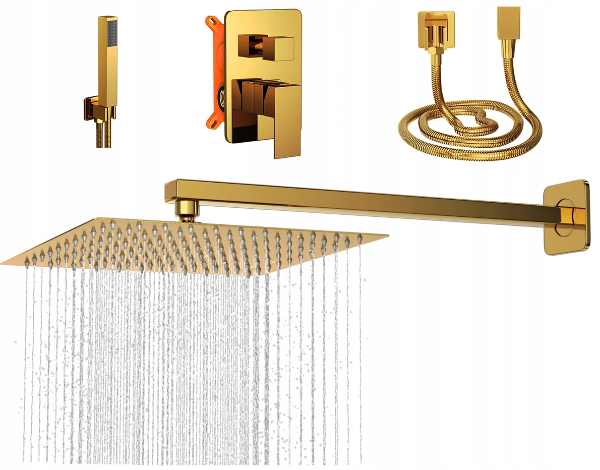 Zlatý Sprchový Set Pod Omietku, Dažďová Sprcha Do Kúpeľne