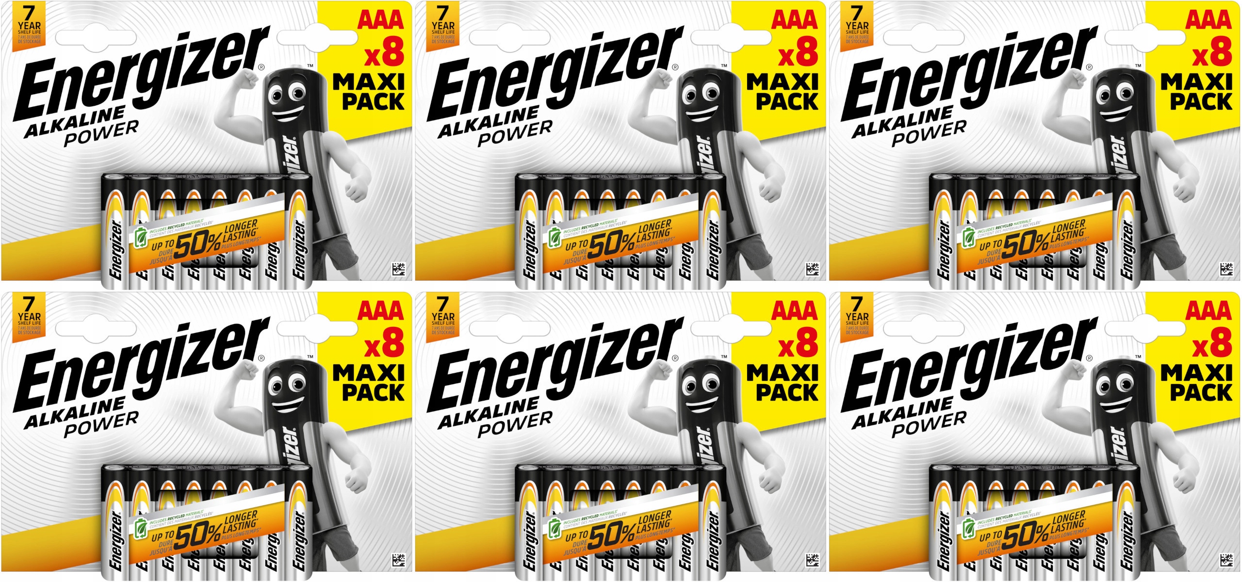 48x Bateria ENERGIZER Alkaline Power LR03 AAA R3 E92 1,5V