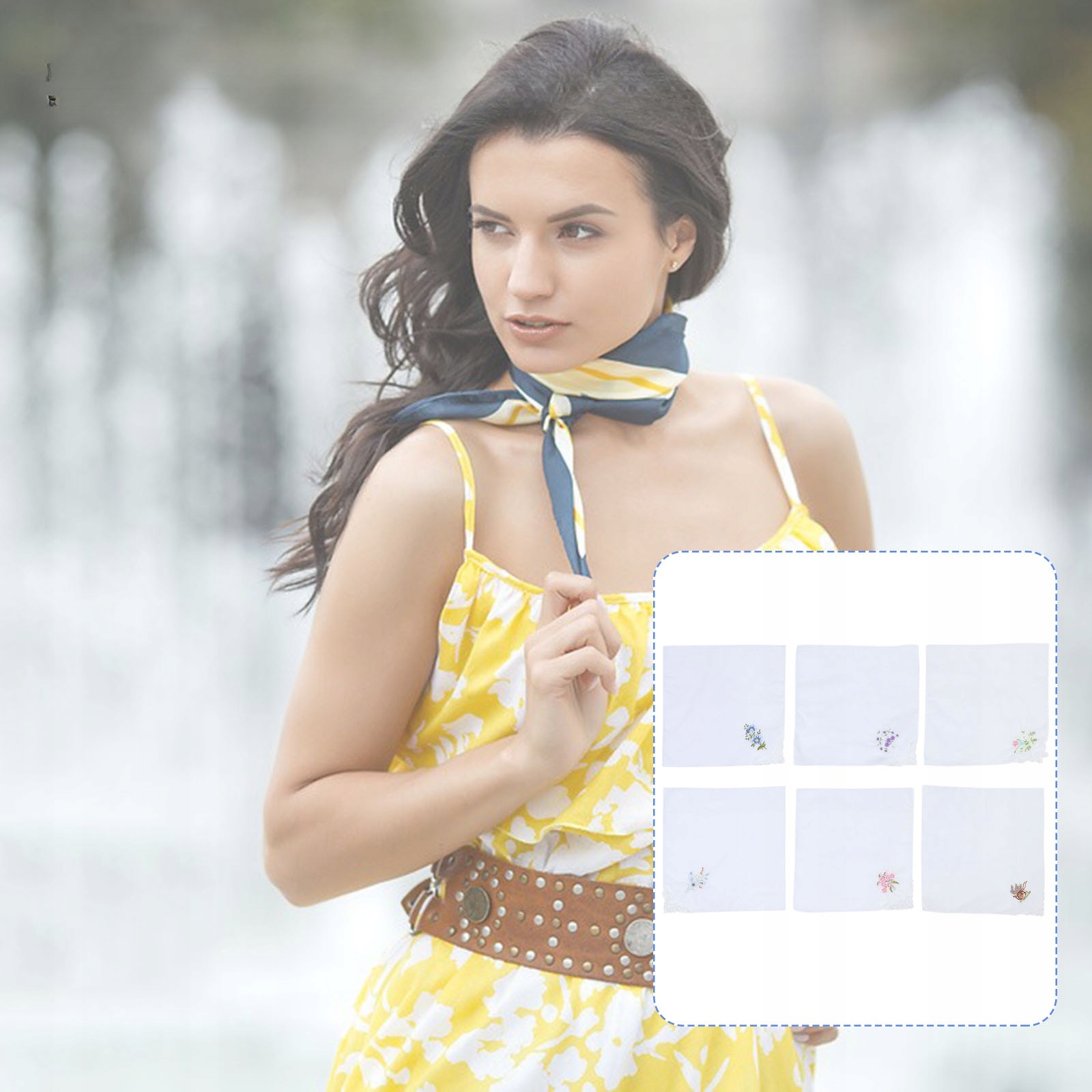 CHUSTECZKI HAFTOWANE DAMSKIE CHUSTECZKI KORONKOWE MIĘKKIE WYDAJ WIĘCEJ 6 SZT Liczba sztuk 1 szt.