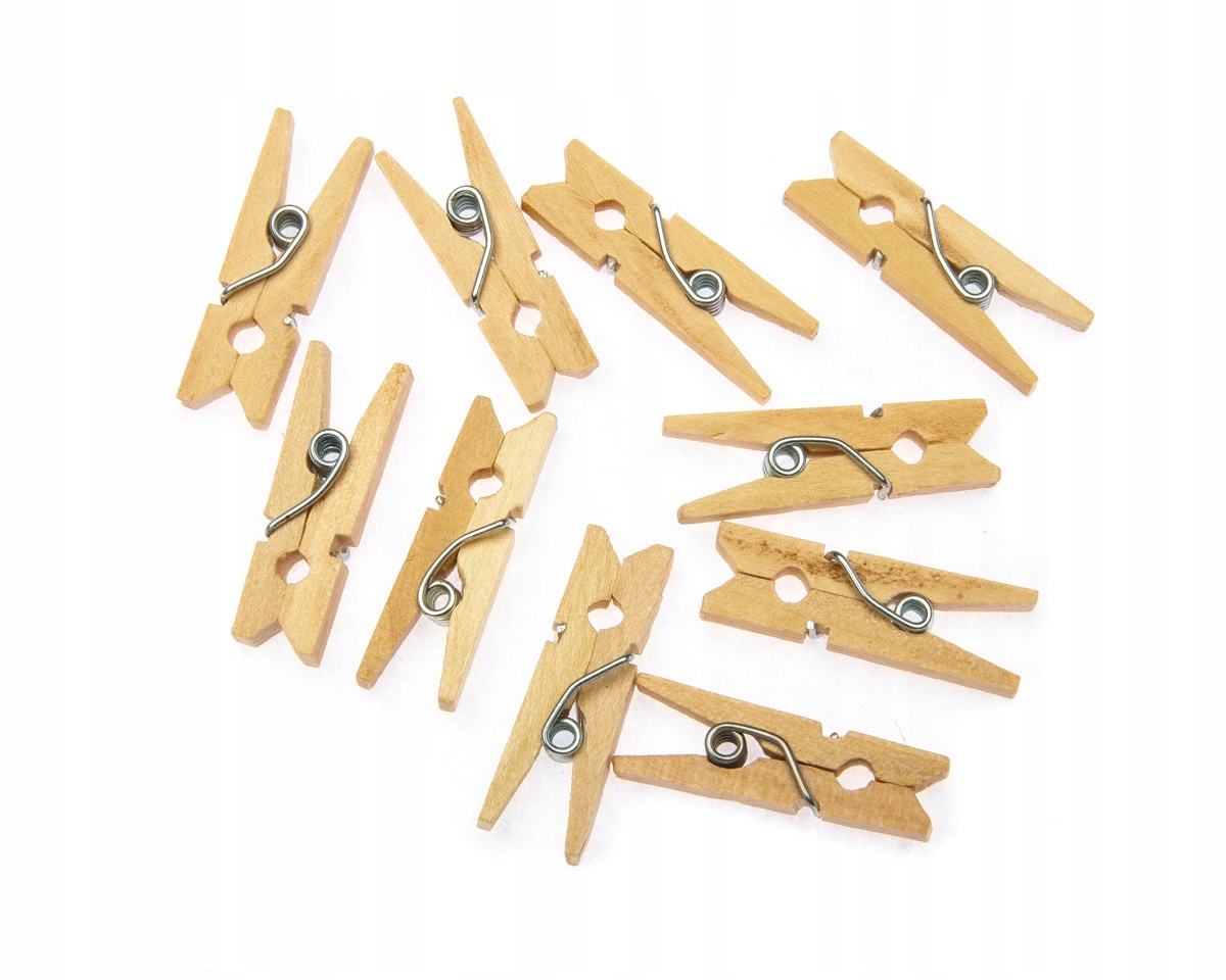 Klamerka Klamerki Drewniane 2,5cm Naturalne 100szt