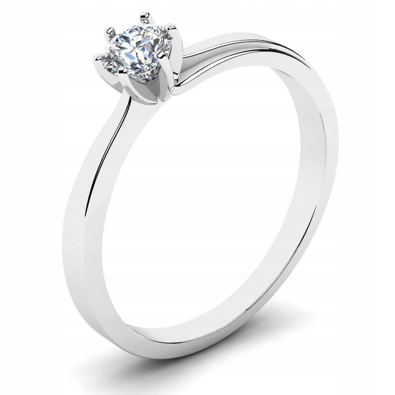 

Pierścionek Z Białego Złota Z Cyrkonią 4MM