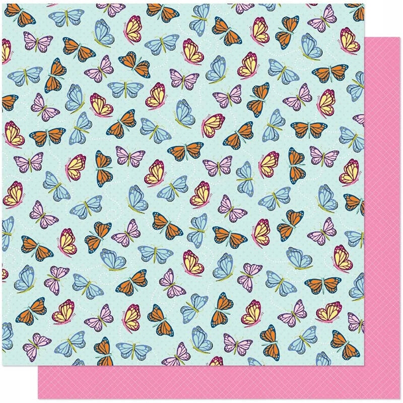 Papier do scrapbookingu 30x30 American Crafts Let's Dream motyle