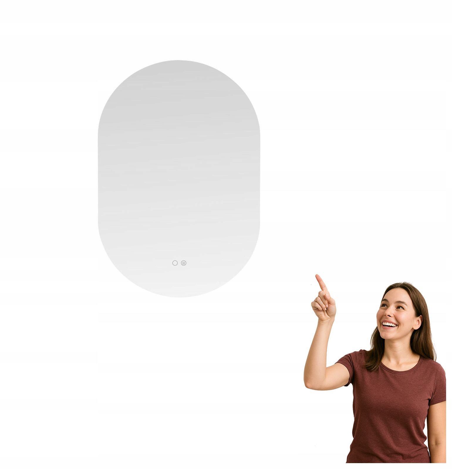 Oválne vyhrievané kúpeľňové zrkadlo s Led podsvietením 24W D3002 Zuma Li