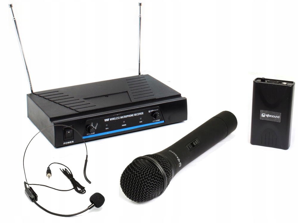 Bezdrátový ruční a náhlavní mikrofon Qtx VHN2 Vhf 173,8 174,8 MHz