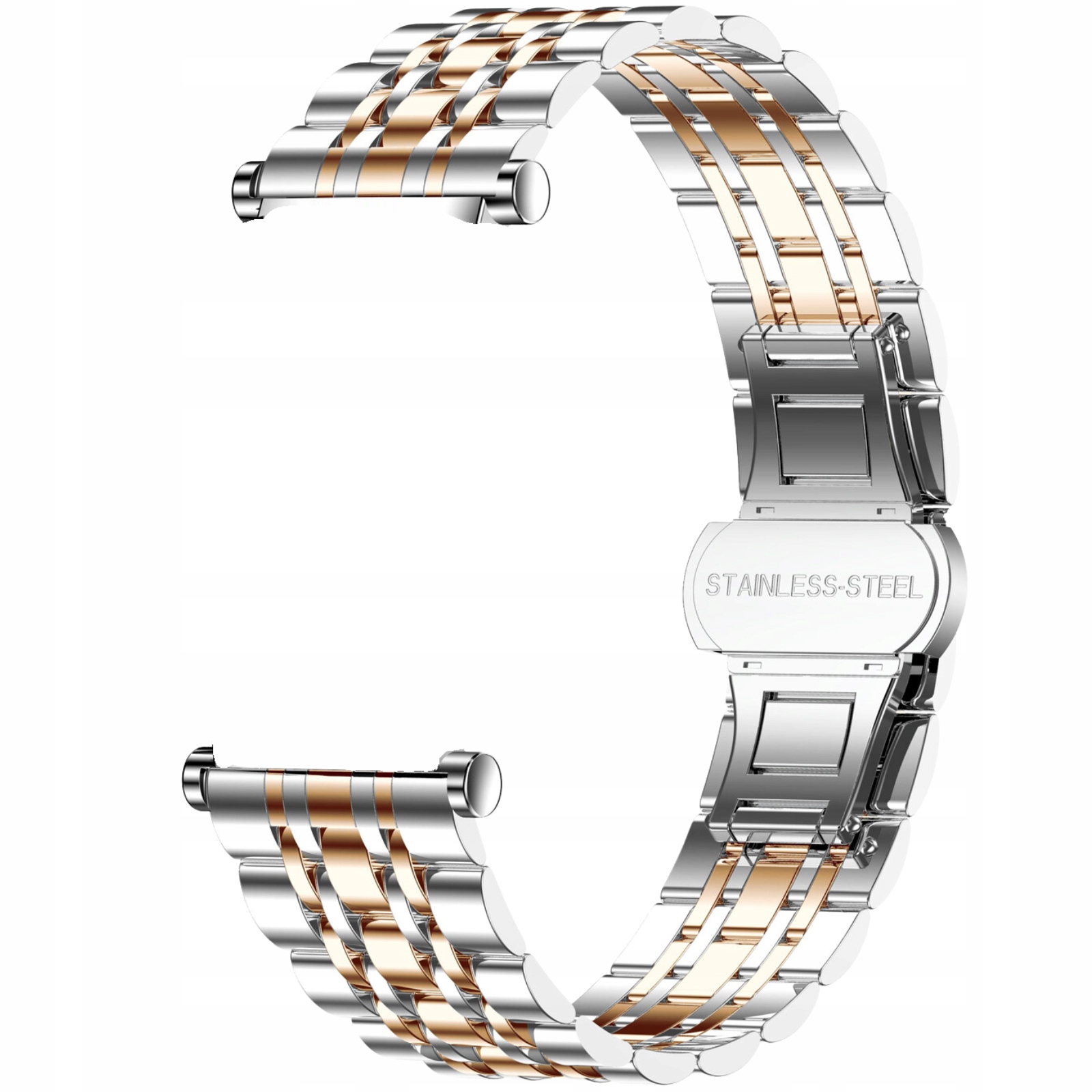 BRANSOLETA WYTŁACZANA DWUKOLOROWA SREBRNOZŁOTA DO SMARTWATCHA 18MM