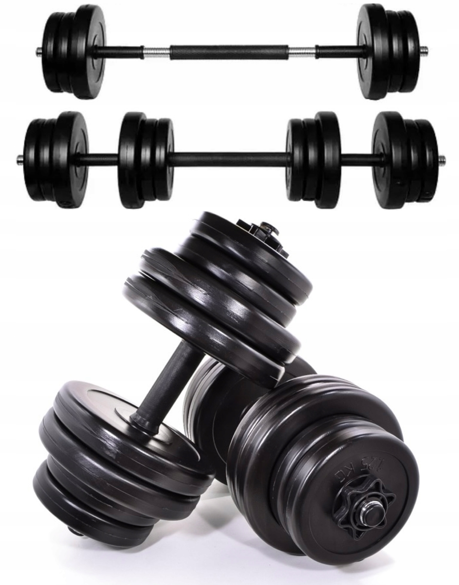 A2Z Sport Regulovatelné bitumenové činky 20 kg sada činek 2v1