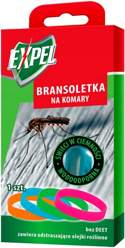 Na Komary Opaska Bransoletka Odstraszająca 1szt Bezpieczna dla Dzieci Expel