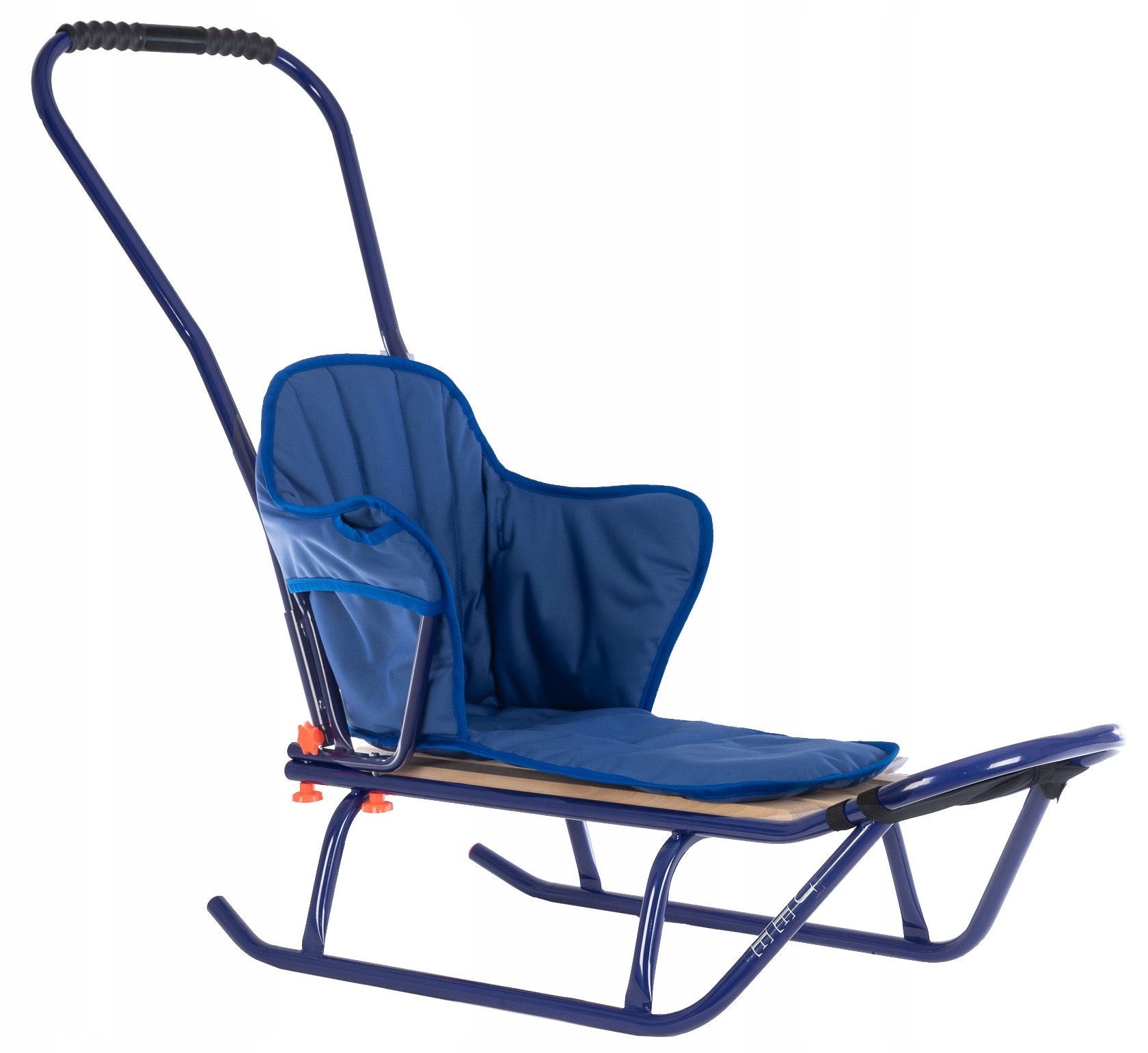 Polskie Sanki Metalowe Jee M Dla Dzieci Z Oparciem, Pchaczem I Materacykiem