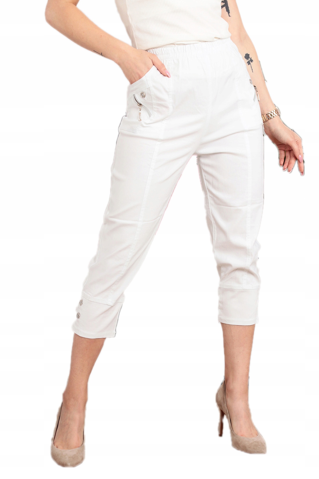 

Spodnie Rybaczki Guma Wysoki Stan Kolory 46 2042