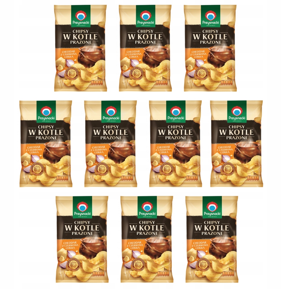 10 Sztuk Felix Chipsy 125G Ketlle Cheddar Z Czerwoną Cebulą