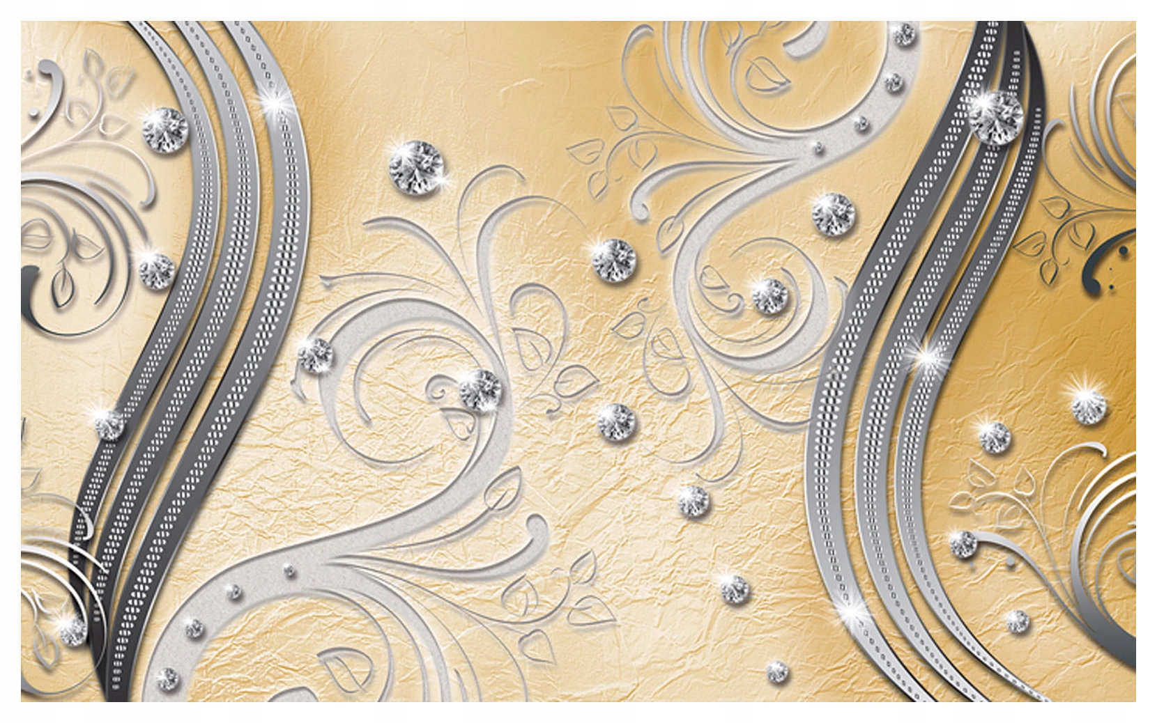 Vliesová fototapeta Strieborné vlny s diamantmi kvety do domu 368x254 lepidlo