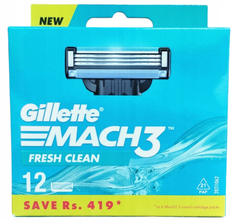 Wkłady Ostrza Gillette Mach3 12 szt. Do Golenia Do Maszynki Golarki Fresh-Zdjęcie-0