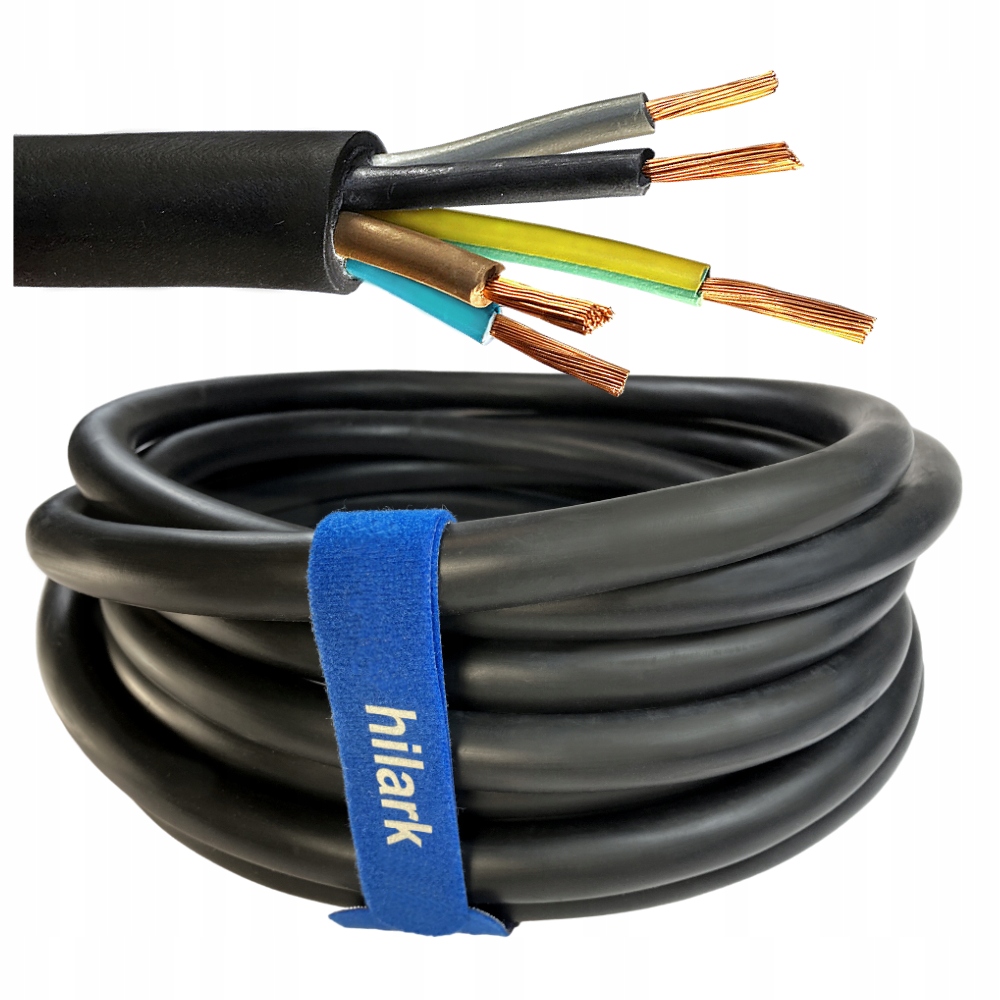 Kábel H05VV-F 5x4 Polwinit Owy predlžovací kábel Linka cl 5 čierny 20 m