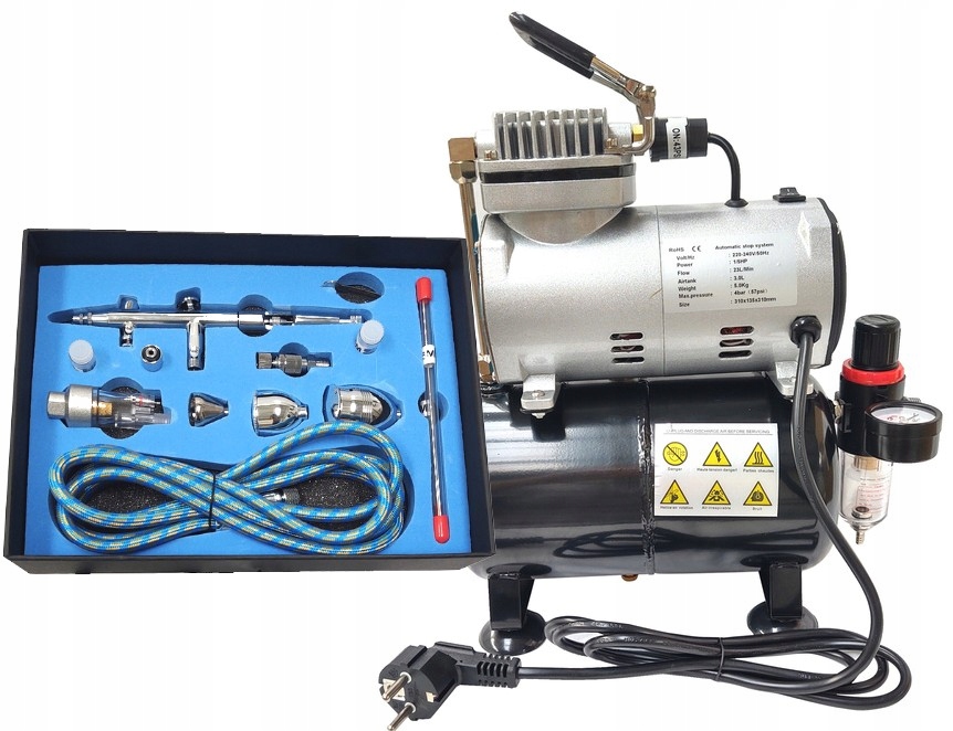 Airbrush TG186K Kompresor S Malířskou Lahví Lakovací Sada