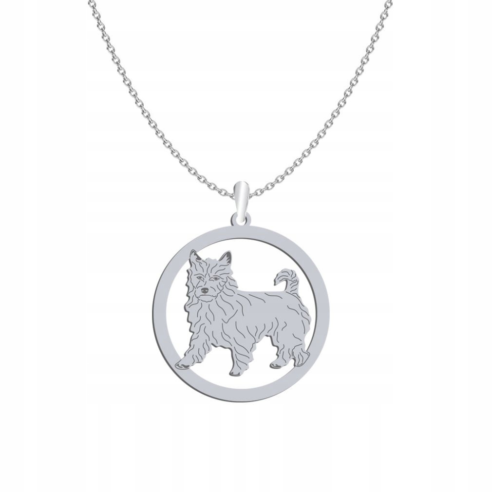 Stříbrný náhrdelník se psem Australský teriér 925 Žena Gravírování Bonus