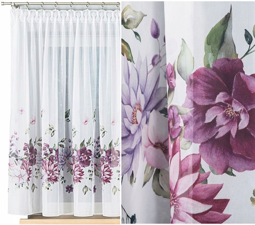 Jiřina vel 500 x 157 cm záclona voálová s lemem (s lemováním)