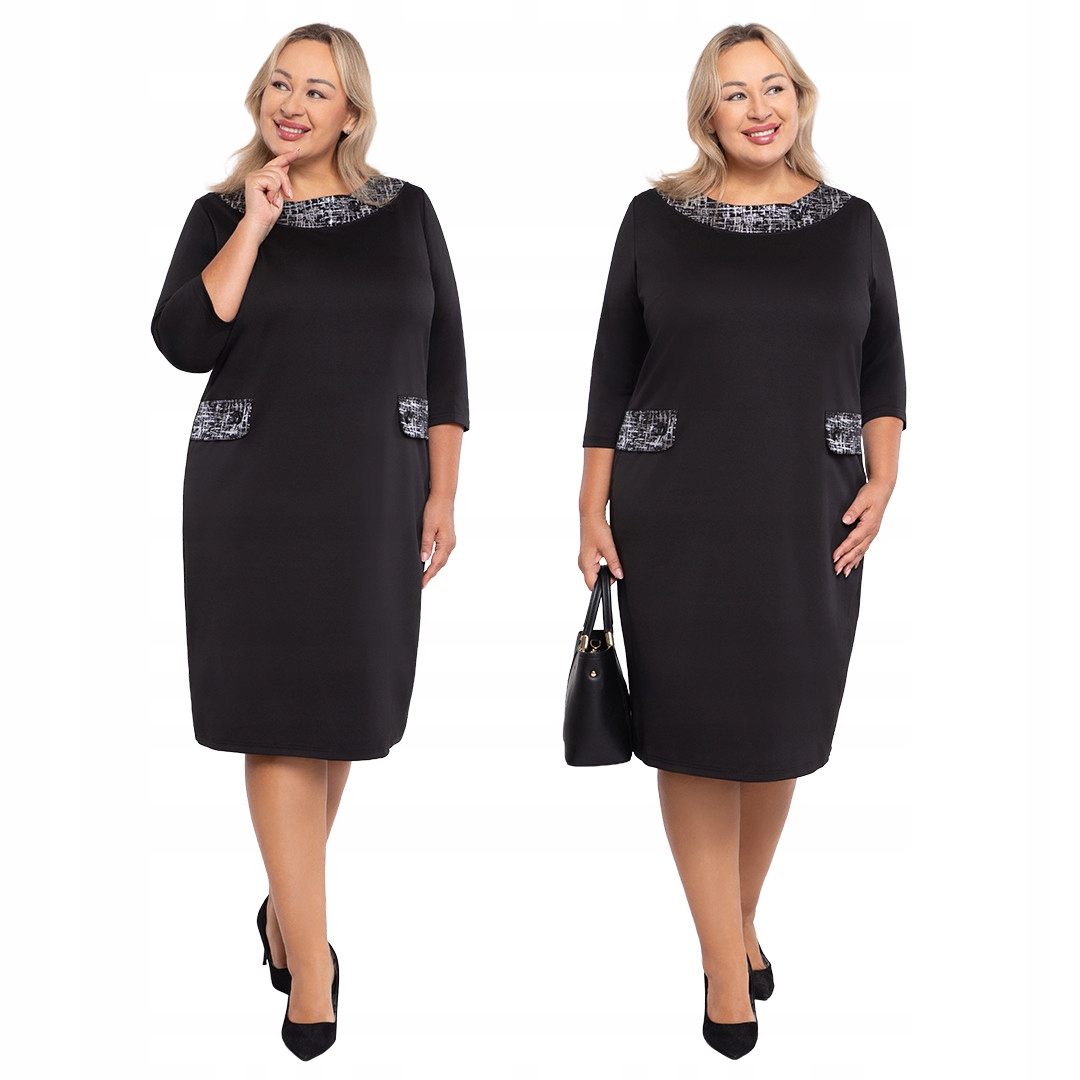 Černá šaty se stříbrným výstřihem 58