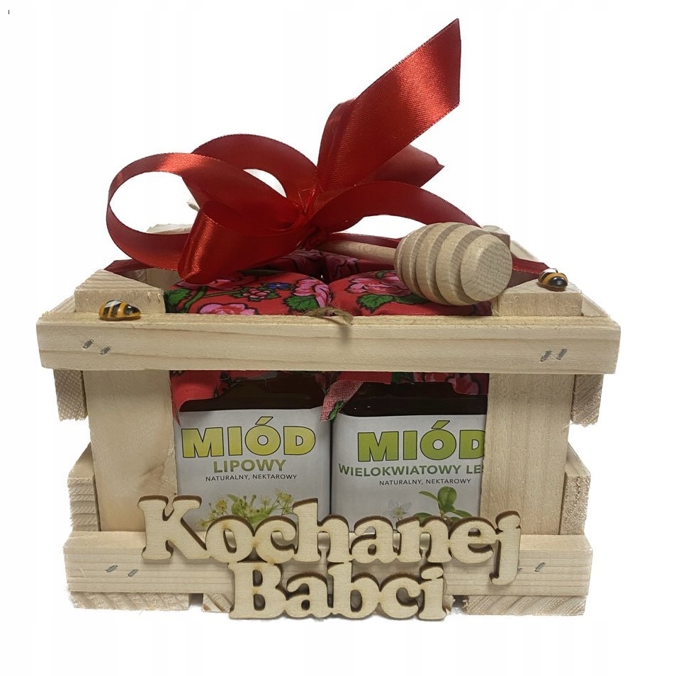 Levně Dárek pro babičku – sada 4 medů k narozeninám nápis „Milovaná babička“