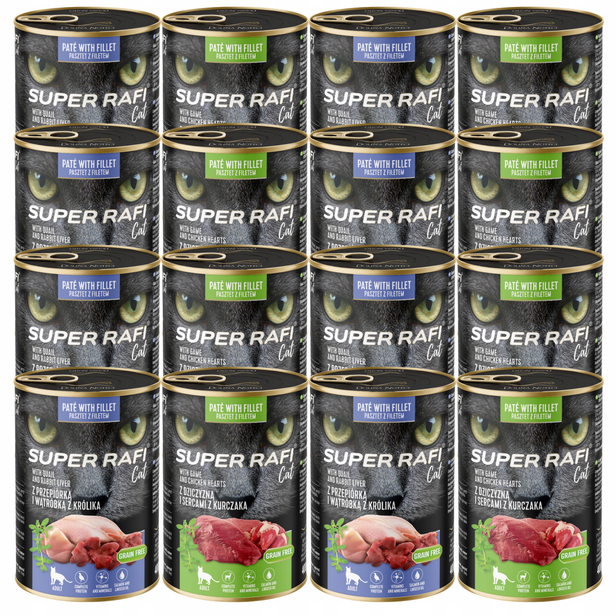 Levně Rafi Cat krmivo pro kočky mix chutí 16 x 400 g