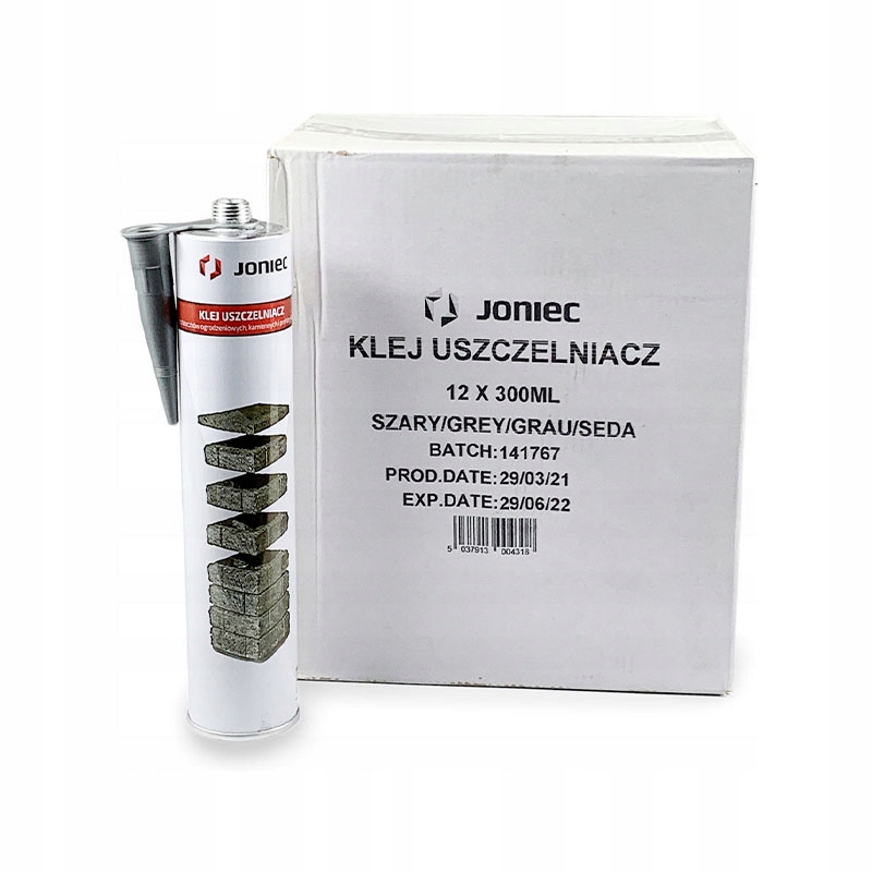 Joniec Klej uszczelniacz do betonu, bloczków, ogrodzeń 300ML Szary 12 szt