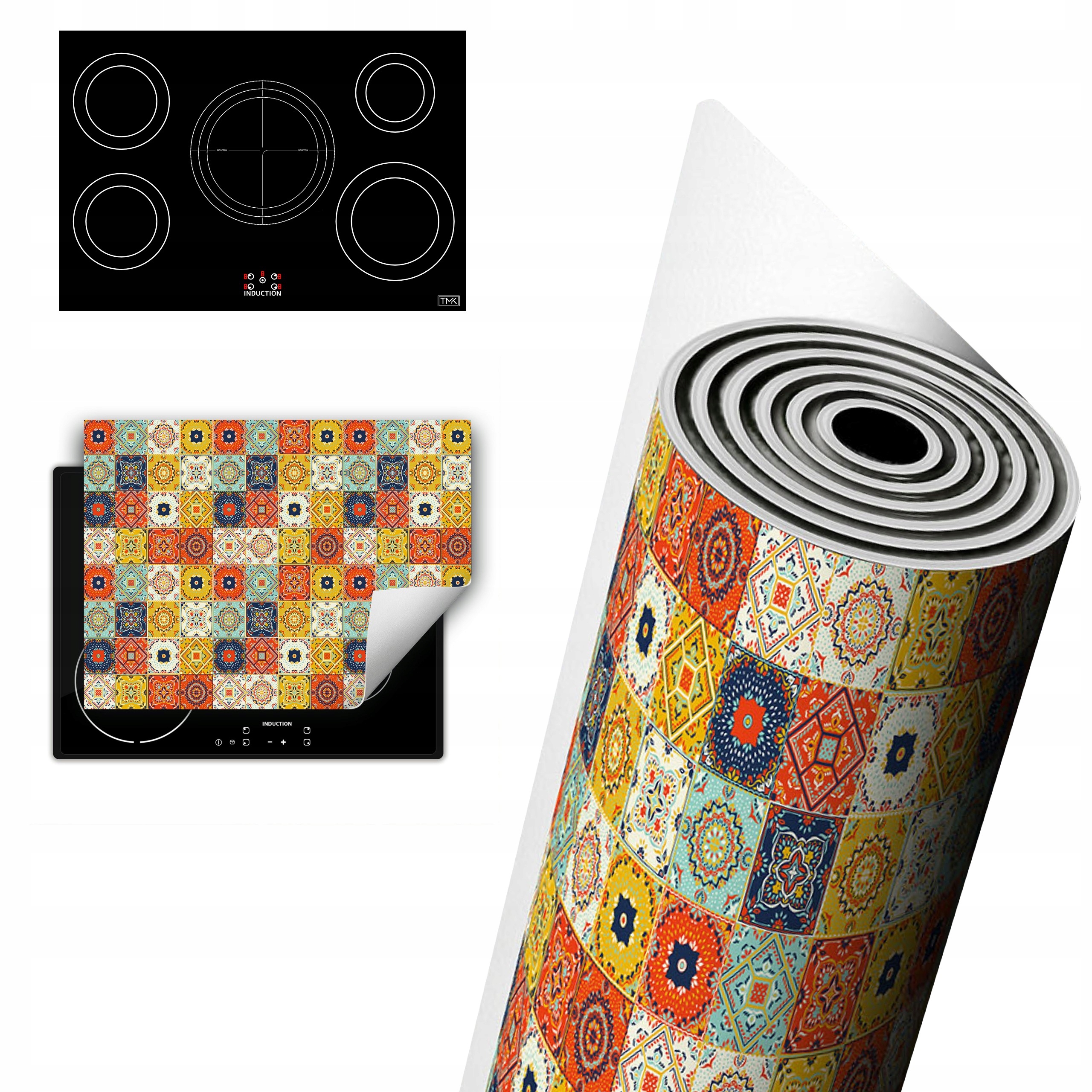 Vinylová Ochrana Na Indukci Pracovní Deska 80x52 barevná mozaika