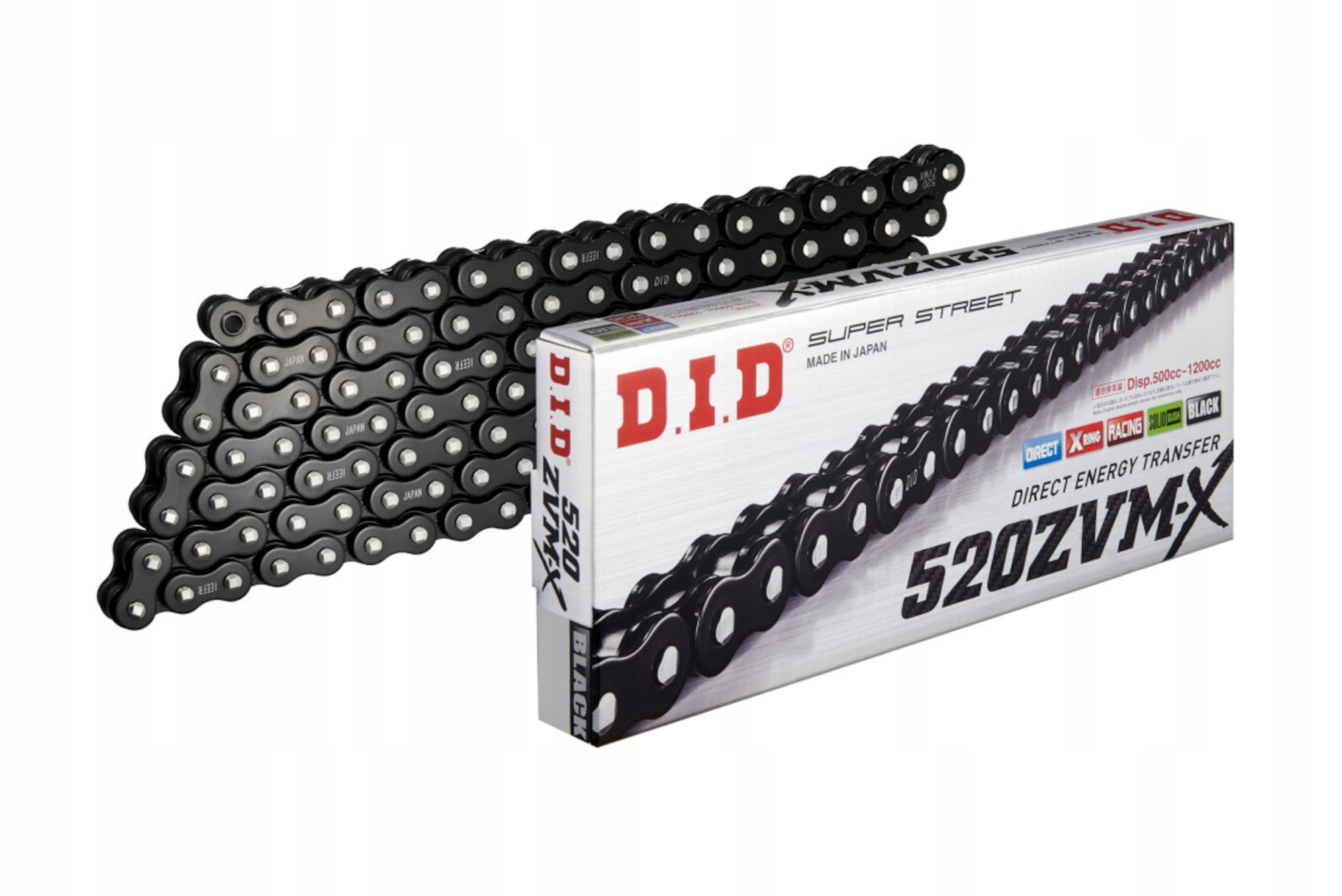 D.I.D Hnací Reťazec Motodid 520 X-ring (4439AN) (rozkovaný Ohnivo) Čierny