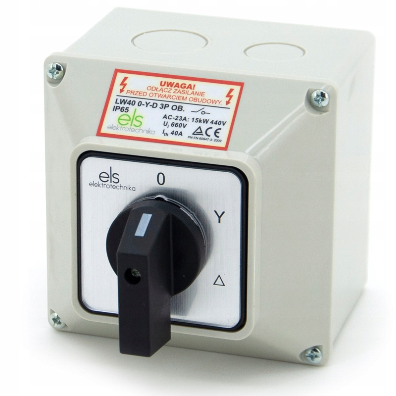 Vačkový Spínač 40A Hvězda Trojúhelník V Pouzdře