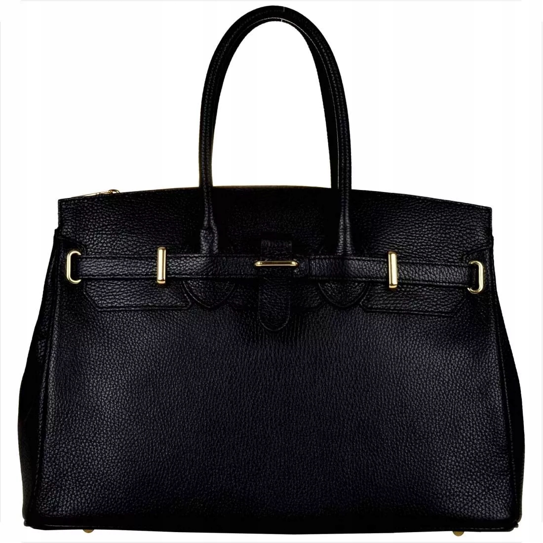 Kabelka shopper přírodní kůže černá Genuie Leather
