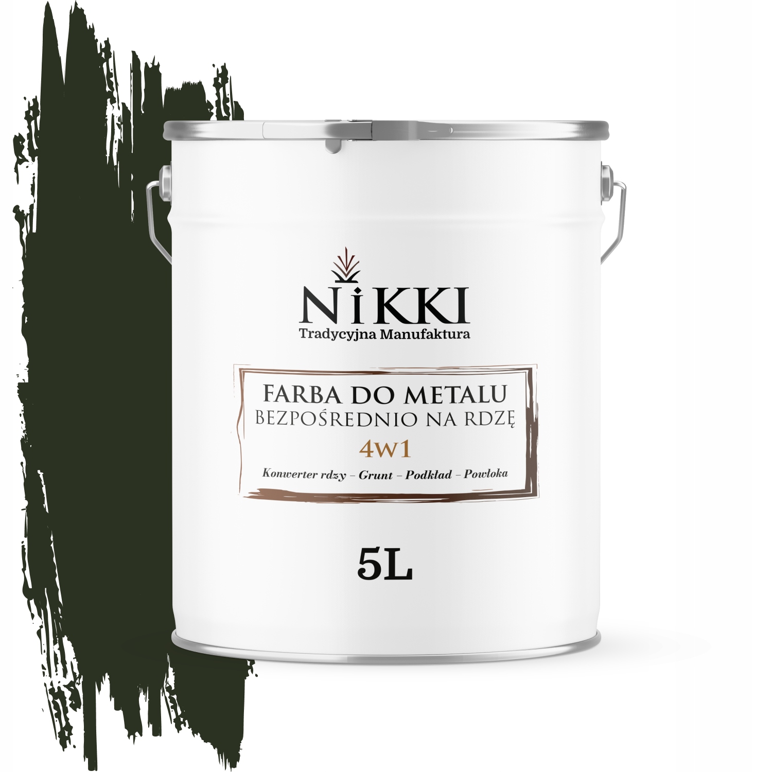 Farba Na Kov Priamo Na Hrdzu 4v1 Fľašová Zelená Ral 6007 Satén 5L