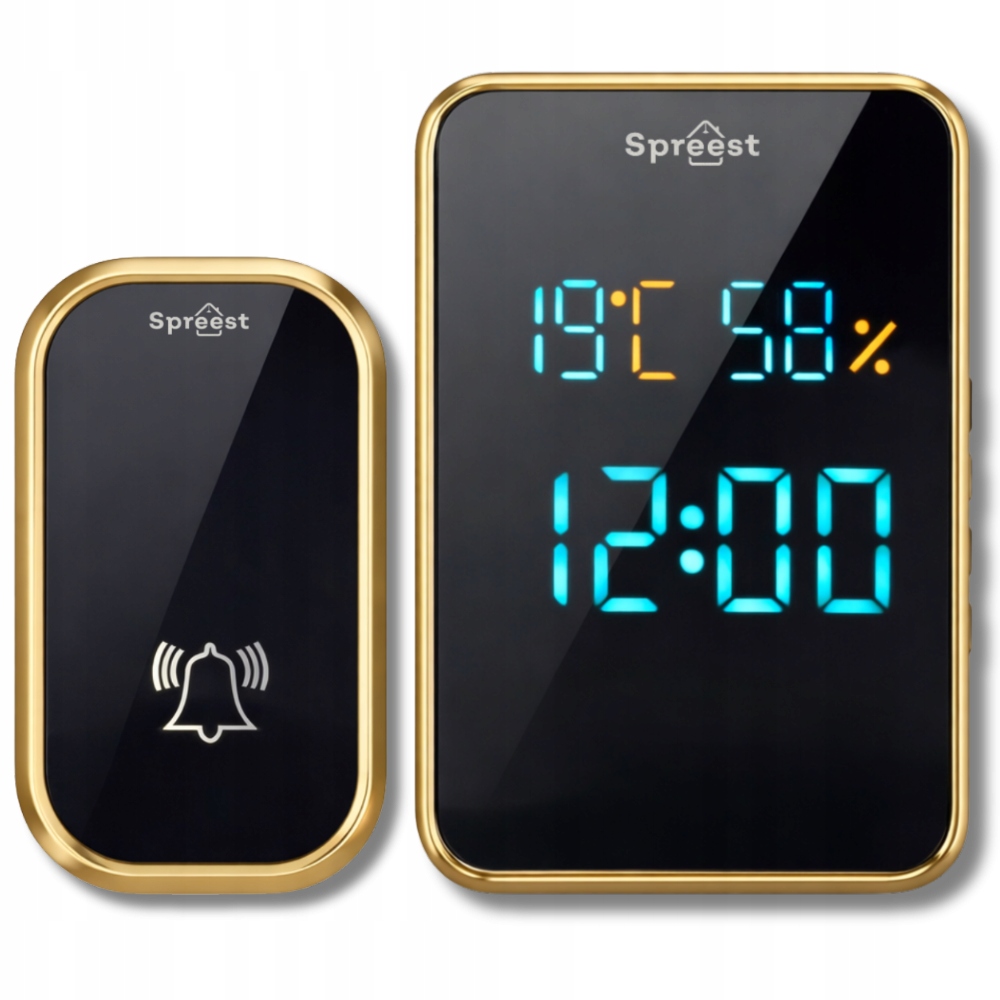 БЕСПРОВОДНОЙ ДВЕРНОЙ ЗВОНОК БЕЗ БАТАРЕИ ДЛЯ ДВЕРИ КАЛИТКИ ТЕМПЕРАТУРА НА ОТКРЫТОМ ВОЗДУХЕ