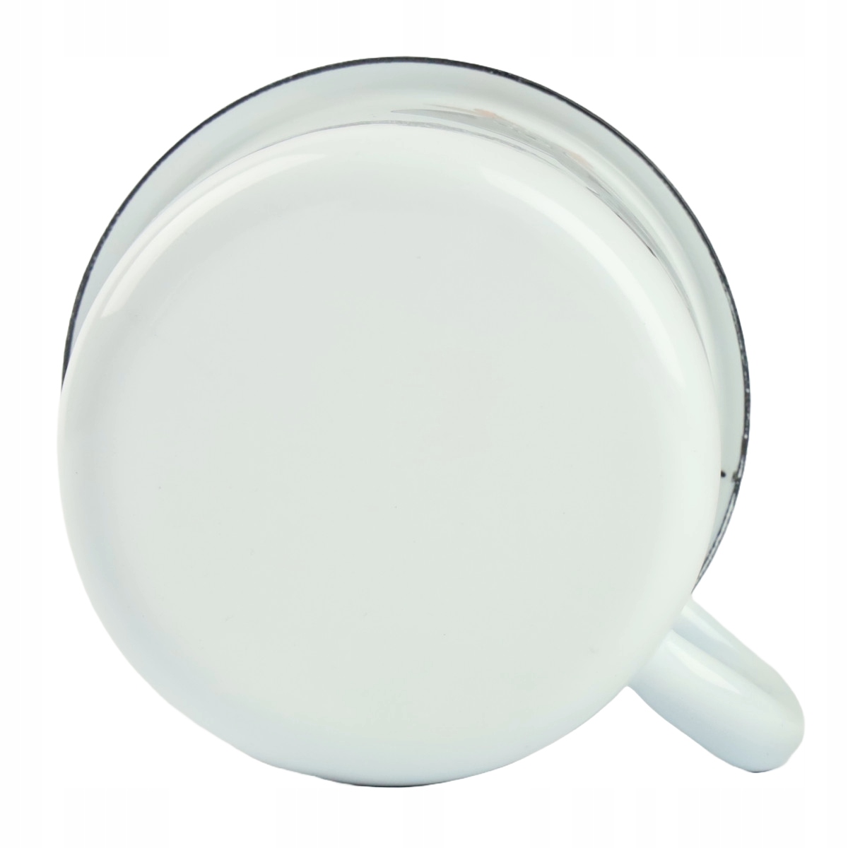 KUBEK EMALIOWANY 500ML Z UCHEM 9CM WZÓR KOTEK KRZYŚ DO KAWY HERBATY