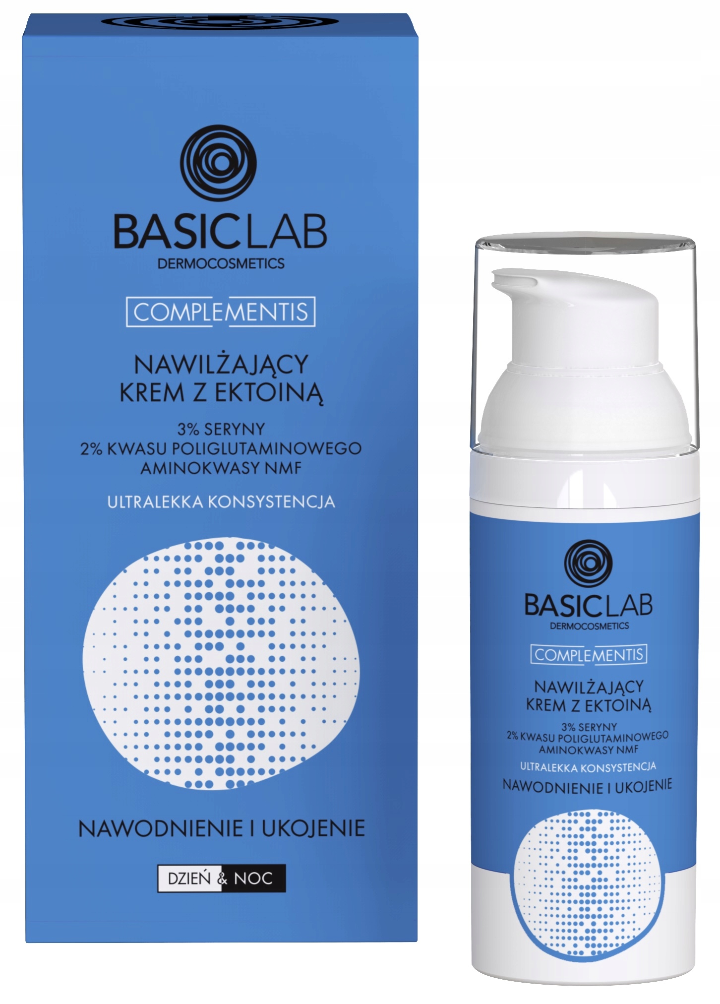 BasicLab Ultra Lekki Krem Nawilżający z Ektoiną 50 ml – Nawilżenie Ukojenie