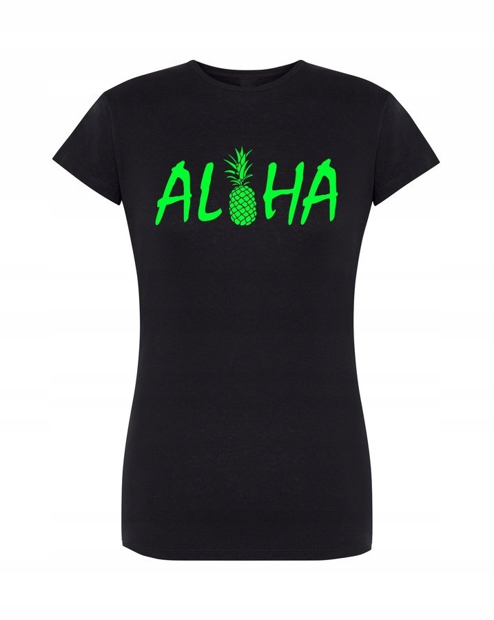 

Koszulka damska Lato Aloha wakacyjna, czarna 2XL