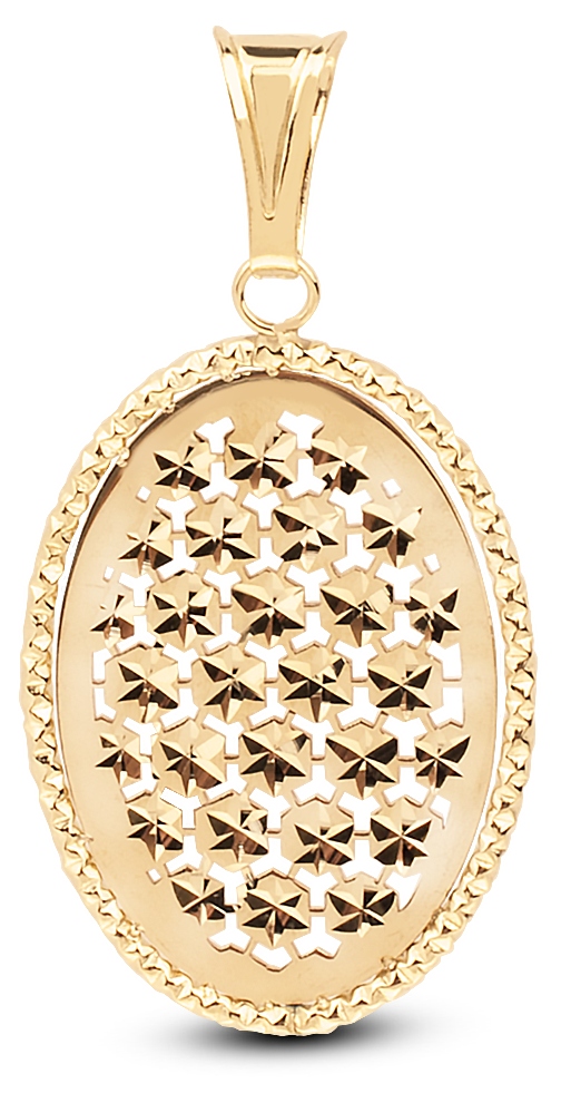 Złota Diamentowana Zawieszka Owalna 585