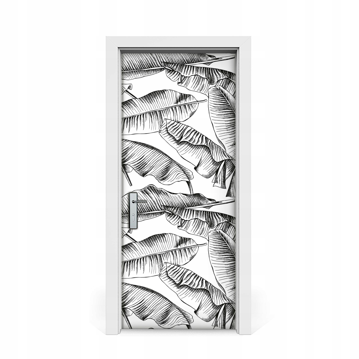 

Nalepka naklejka na drzwi Duże czarne liście