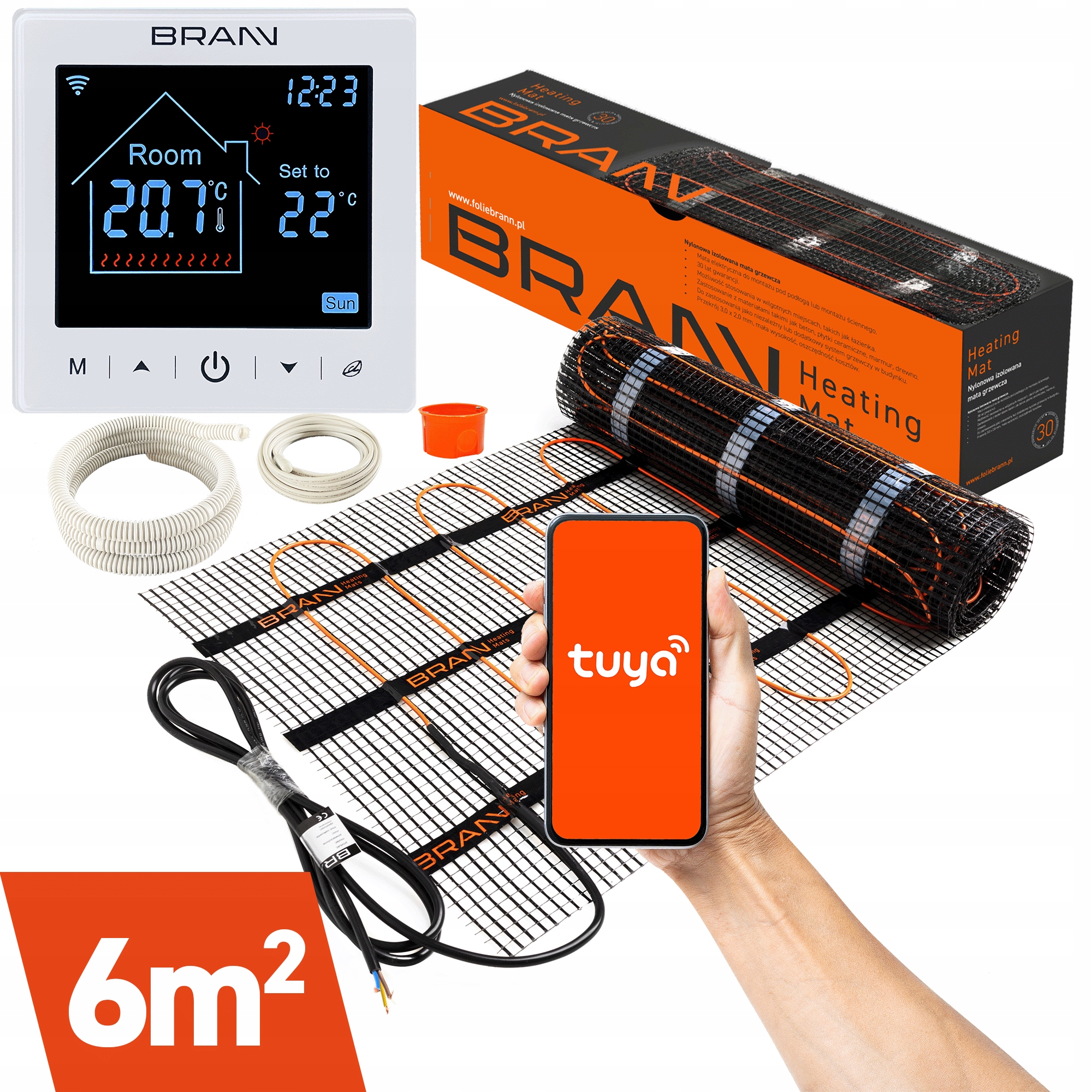 Mata Grzewcza grzejna sterownik termostat 6m2 BC400-E Biały Wifi