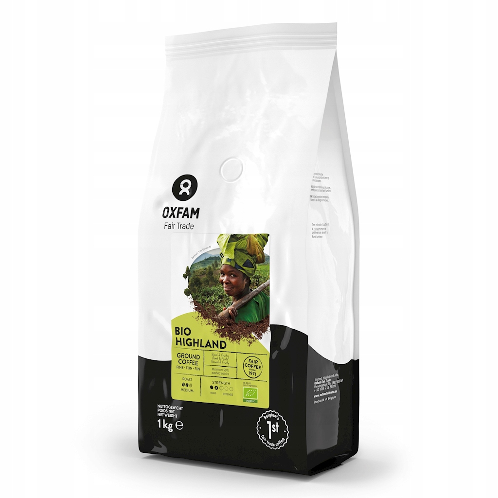 Levně Mletá Káva Arabica/robusta Vysokohorská Fair Trade Bio 1 kg Oxfam