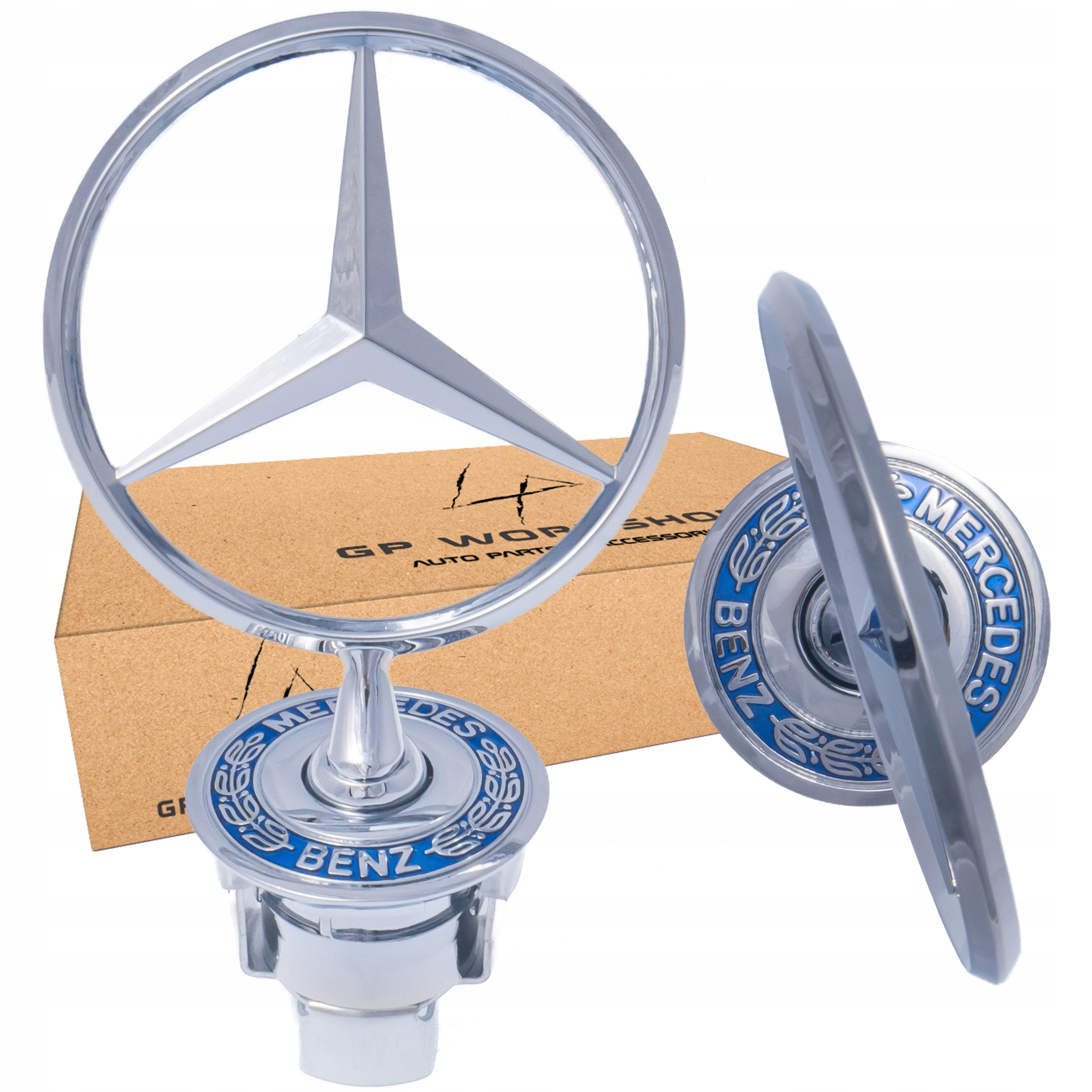 MERCEDES EMBLEMAT LOGO ZNACZEK NA MASKĘ GWIAZDA CELOWNIK